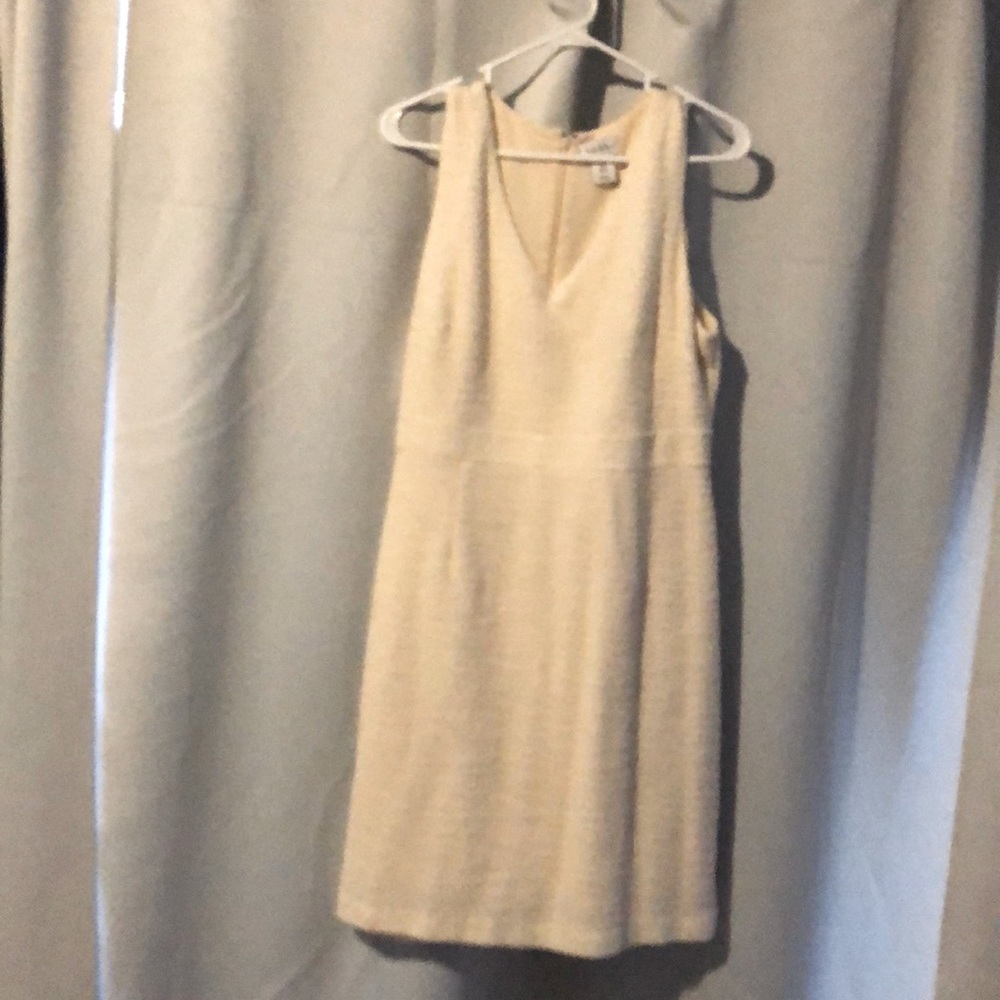 Nicole Miller Cotton blend Textured V-neck Dress Medium